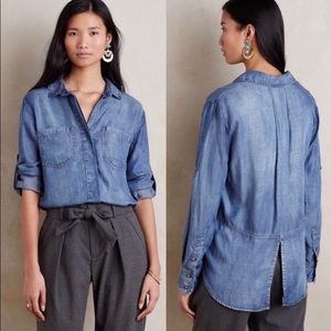 3/$25 Cloth & Stone Split Tail Chambray Shirt
